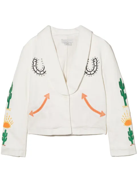 Stella McCartney Kids embroidered-detail fringe blazer