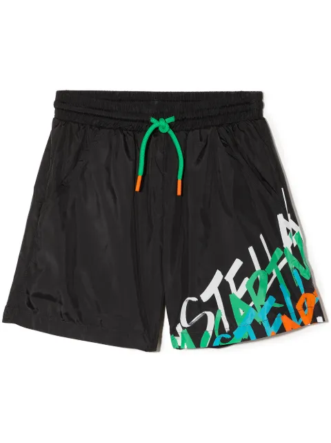 Stella McCartney Kids شورت كاجوال بطبعة شعار الماركة