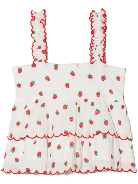 Stella McCartney Kids بلوزة بطبقات وطبعة فراولة