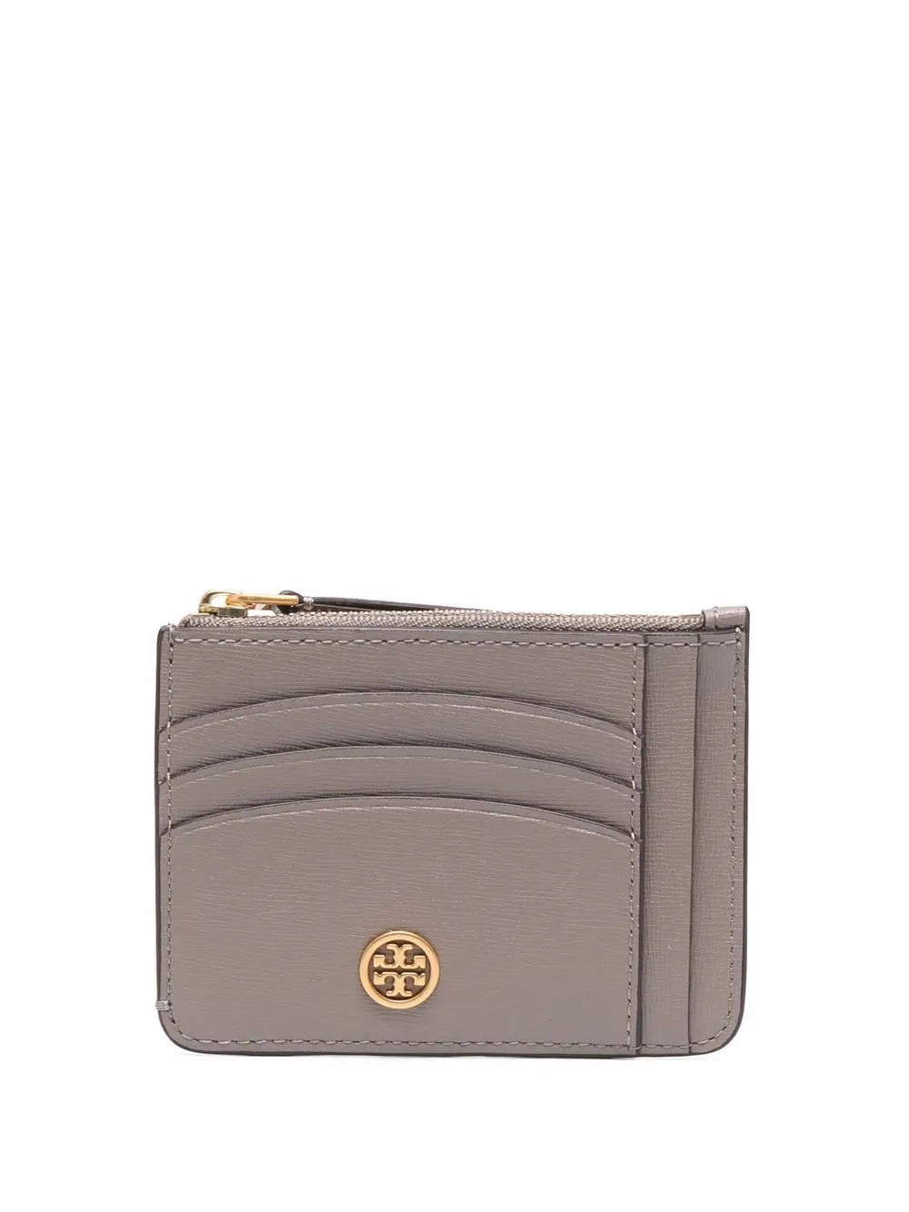 

Tory Burch monogram-plaque zipped cardholder - Brown