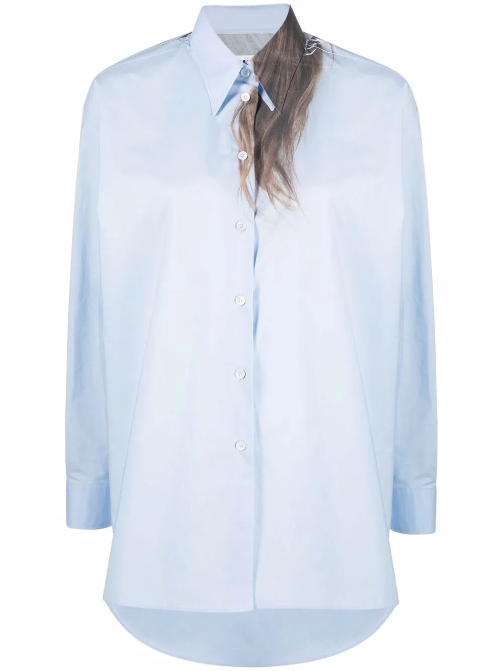 

MM6 Maison Margiela camisa con motivo de cabello - Azul