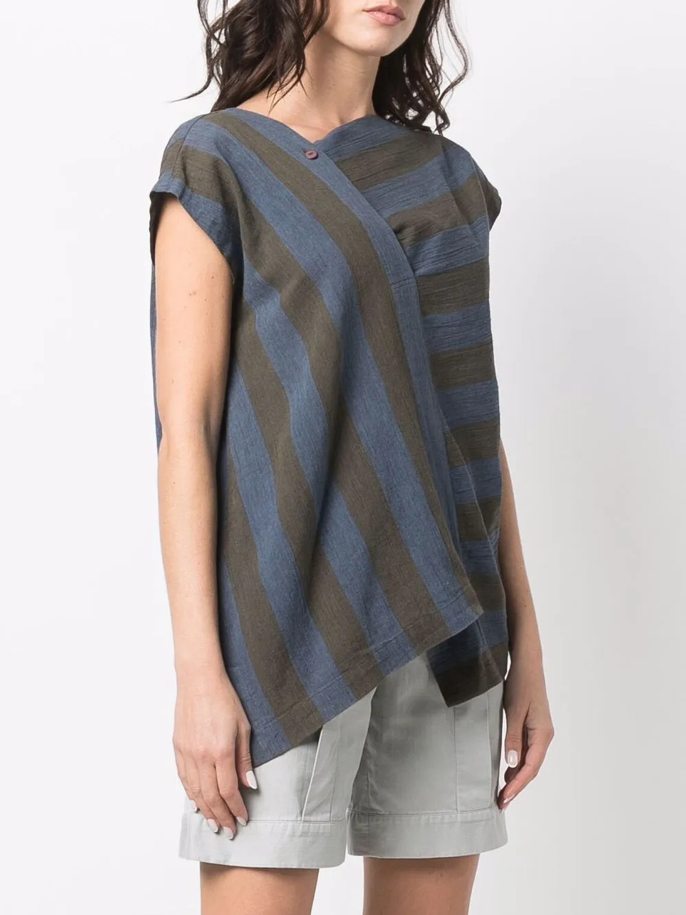 фото Issey miyake pre-owned полосатая футболка 1980-х годов