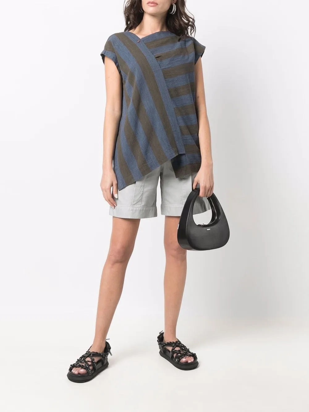 фото Issey miyake pre-owned полосатая футболка 1980-х годов