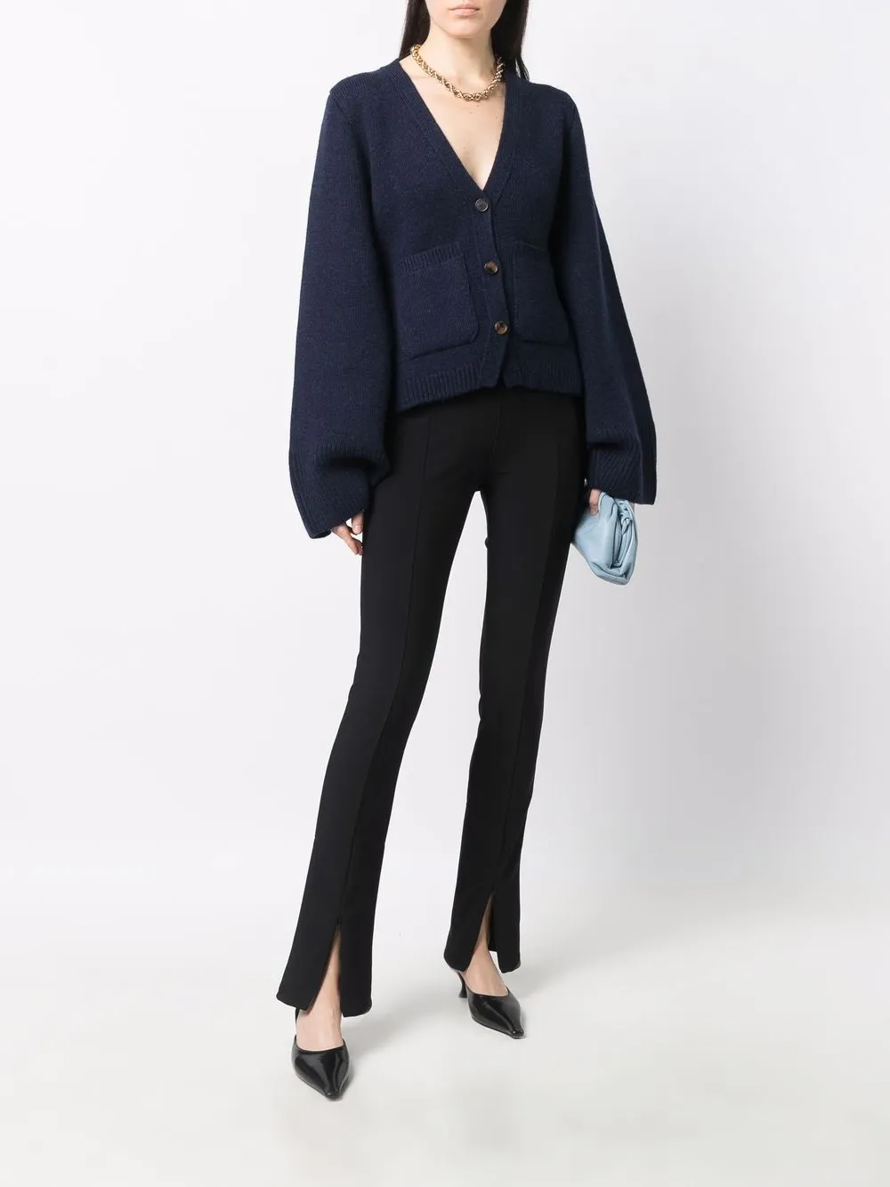 KHAITE Vest met V-hals - Blauw