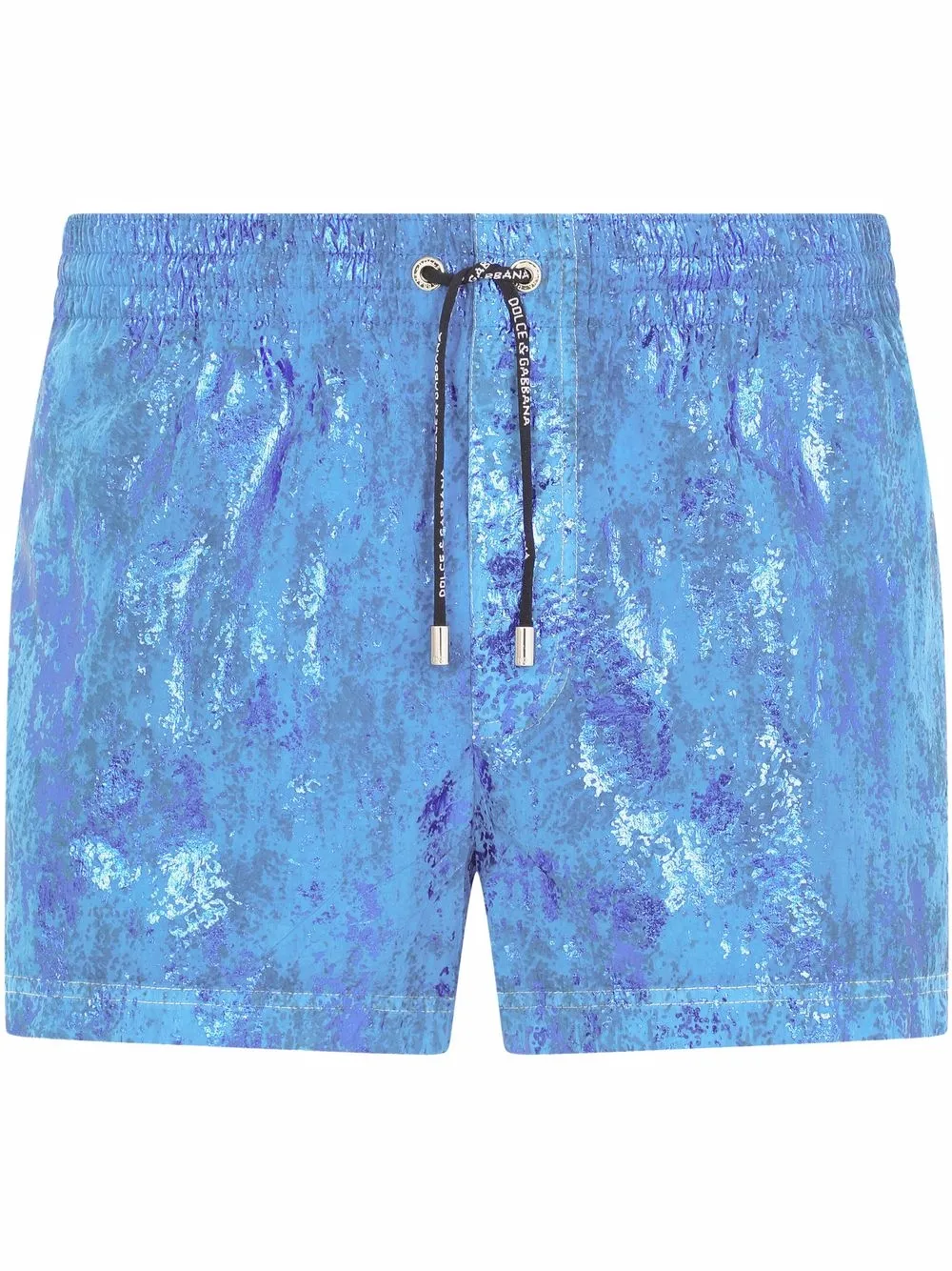 

Dolce & Gabbana metallic-print swimming shorts - Blue