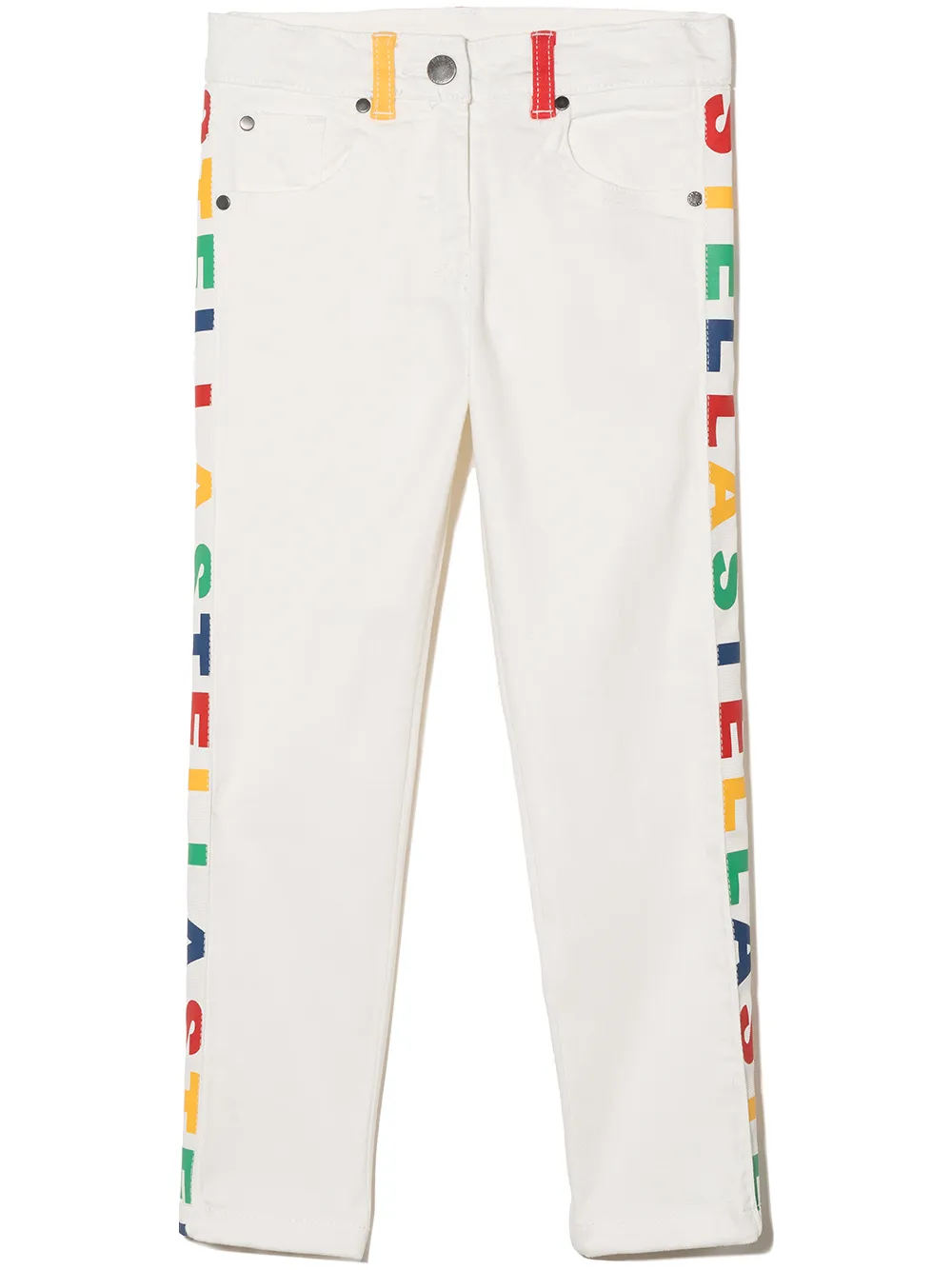 

Stella McCartney Kids jeans rectos con logo - Blanco