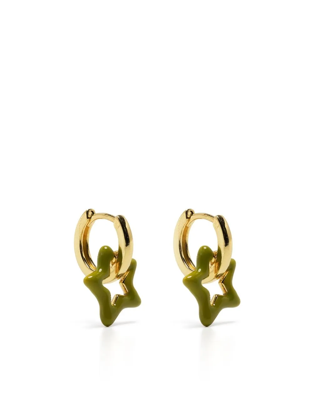 

Eshvi star-charm hoop earrings - Green