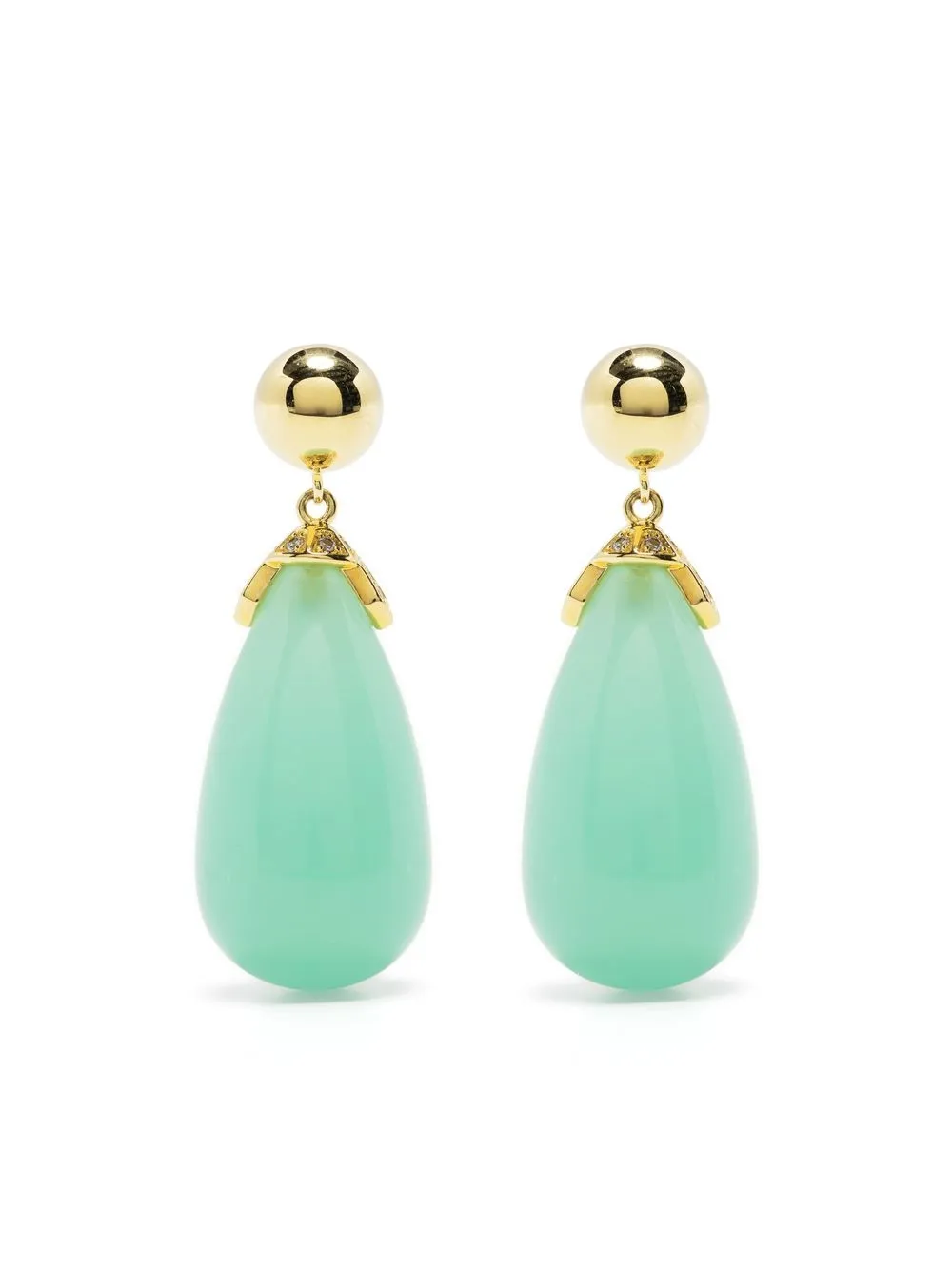 

Eshvi enamel pear-drop earrings - Green