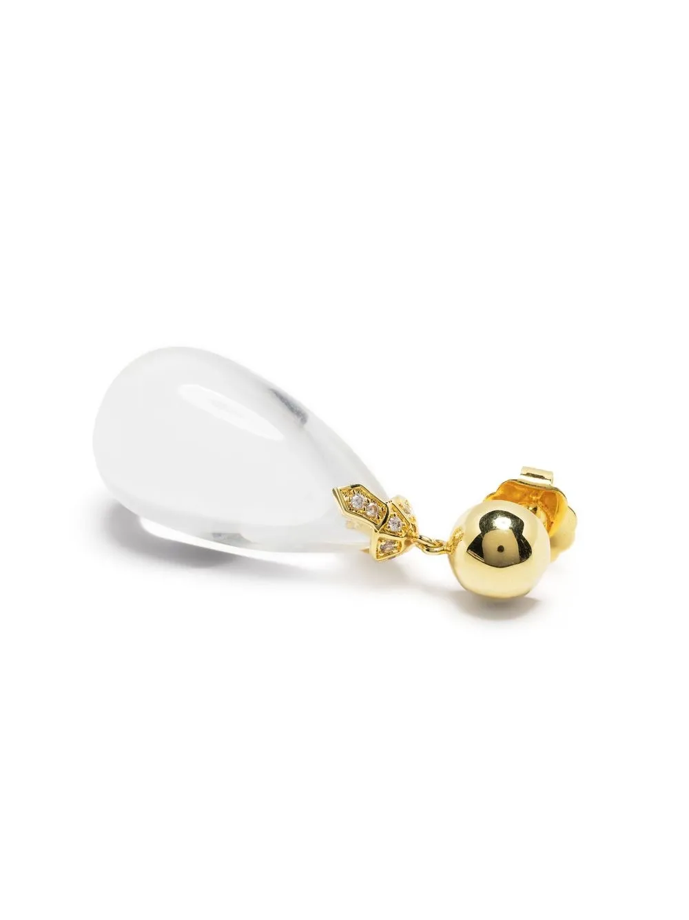 Eshvi Transparent Pear-drop Earring In Gold
