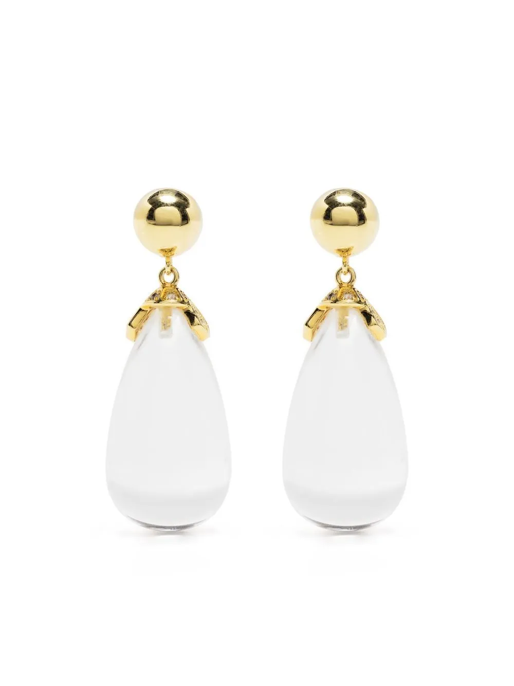 

Eshvi transparent pear-drop earring - Gold