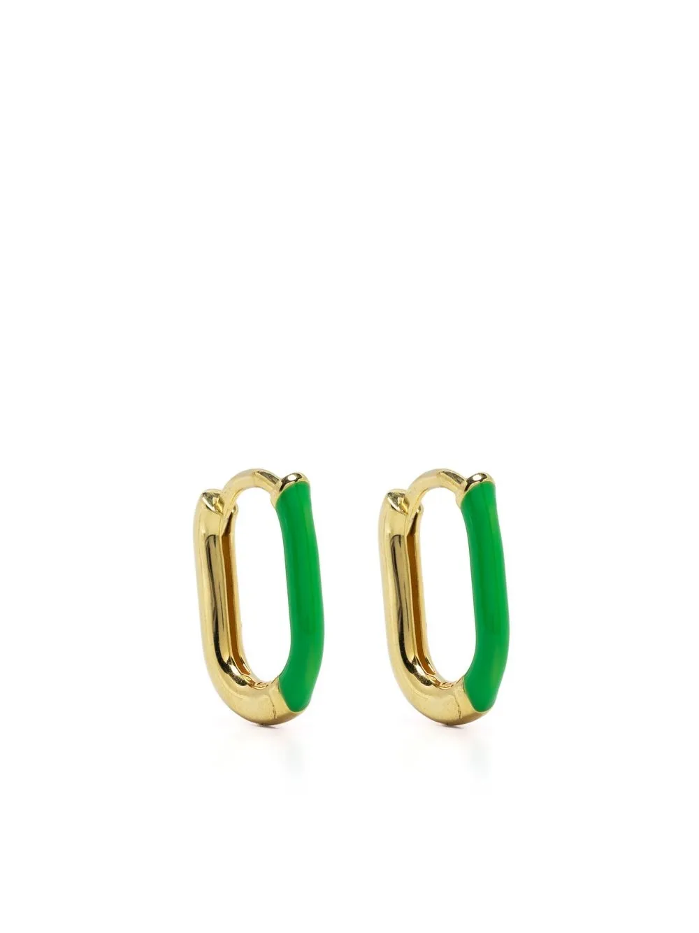 

Eshvi mini two-tone hoop earrings - Green