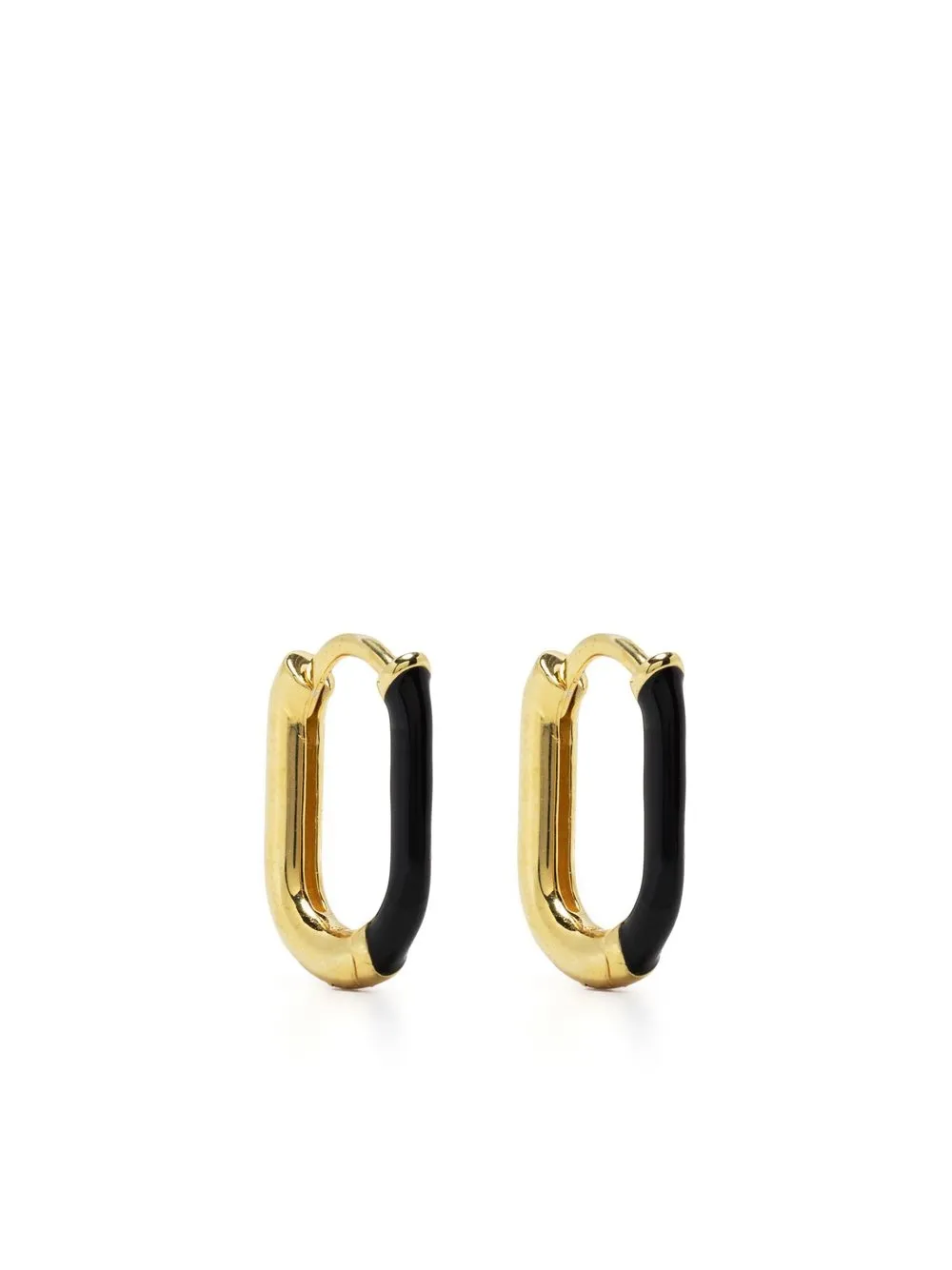 

Eshvi mini two-tone hoop earrings - Black