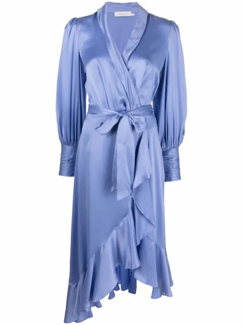 wrapped midi dress