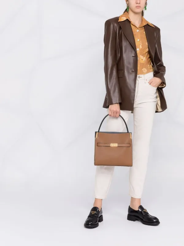 TORY BURCH 174234250 関税送料込 Tory Burch Lee Radziwill Double Bag | Brown | FARFETCH JO