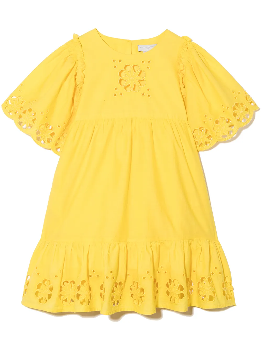 

Stella McCartney Kids vestido corto con bordado inglés - Amarillo