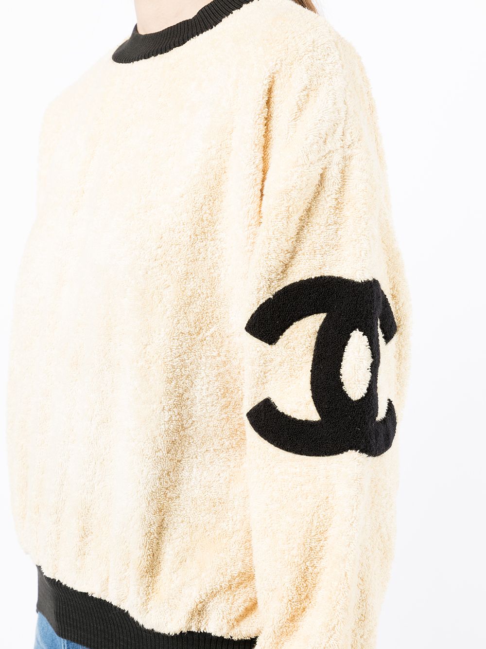 Pre-owned Chanel Interlocking Cc 毛巾布毛衣（1990年代典藏款） In Brown