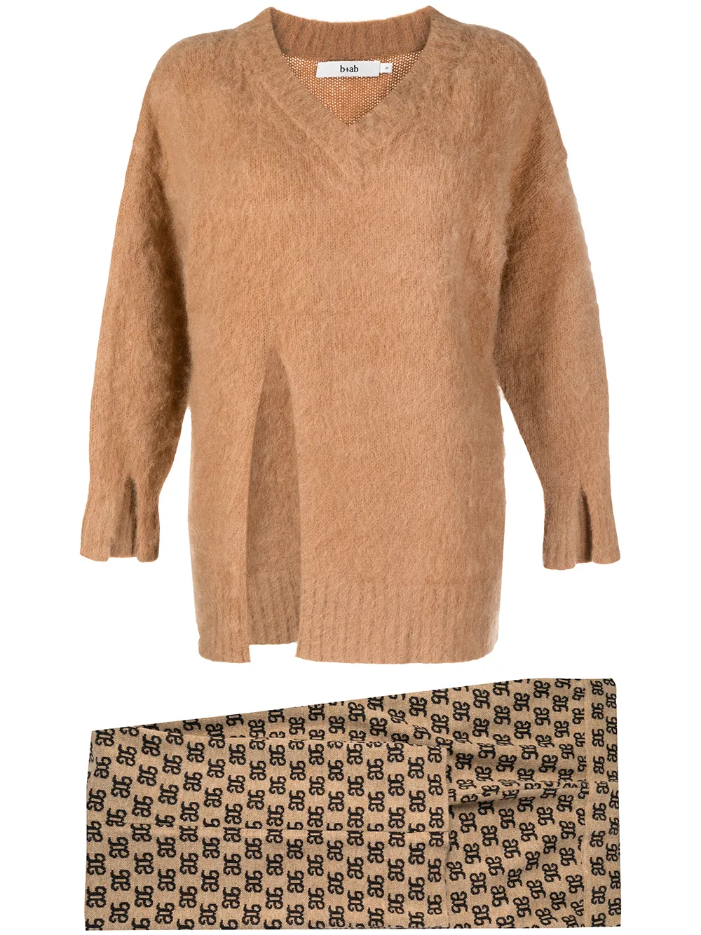 b+ab two-piece jumper-trousers set - Brown