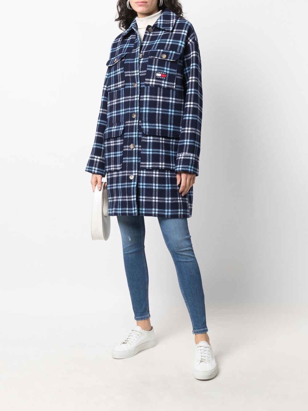 фото Tommy jeans однобортное пальто в клетку