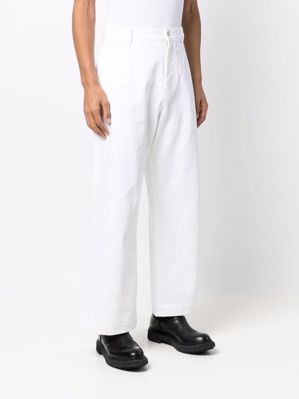 Shop Studio Nicholson Wide-leg Jeans In White