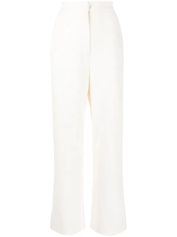wide leg trousers white