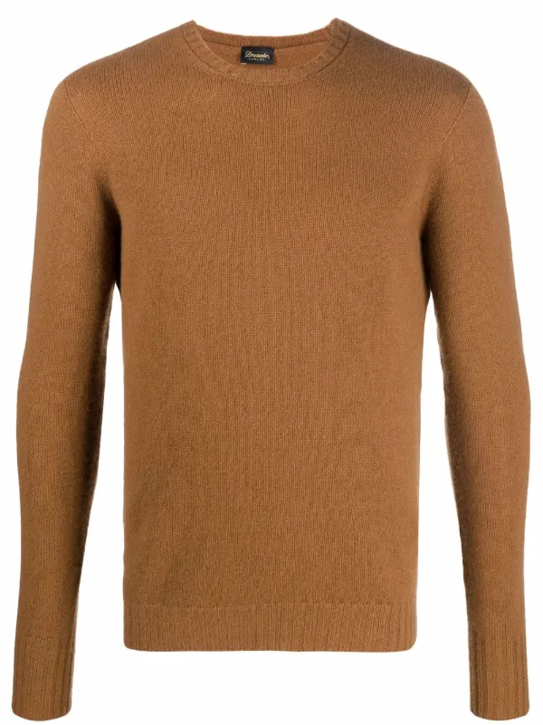 Drumohr Knitted Cashmere Jumper in Brown