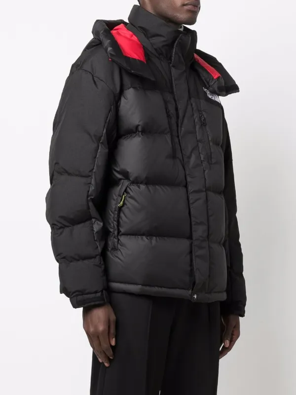 the north face logo print puffer jacket