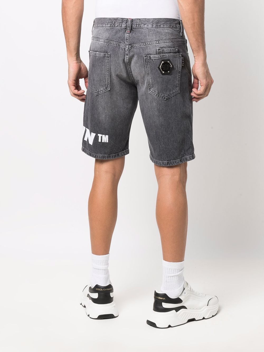 Shop Philipp Plein Mykonos Knee-length Shorts In Grey