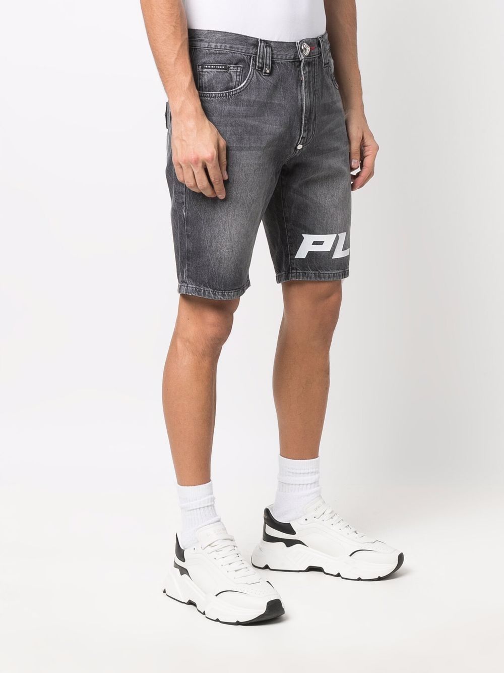 Shop Philipp Plein Mykonos Knee-length Shorts In Grey