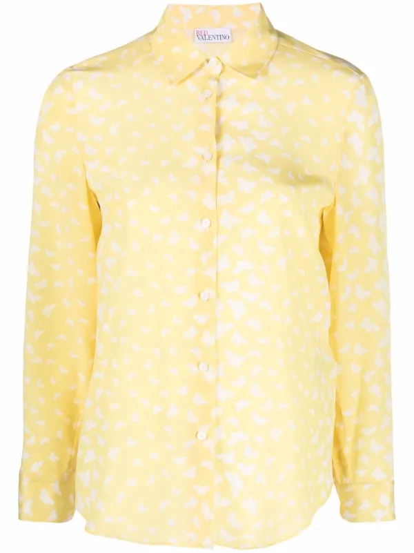 Shop RED Valentino butterfly-print silk 
