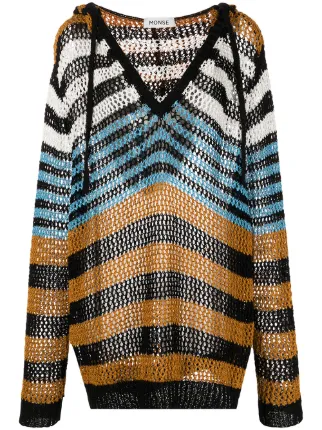 Monse Oversized Stripe Knit Hoodie - Farfetch