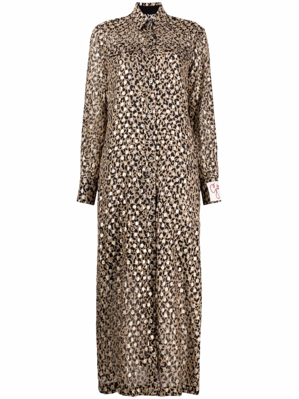 leopard-print shirt dress