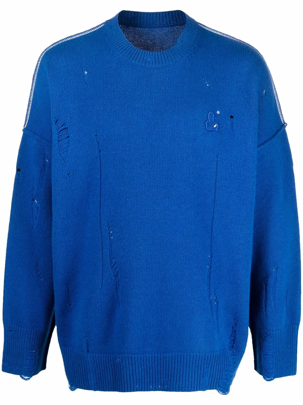 Ader Error Suéter com logo bordado e efeito destroyed | Azul | Image 1