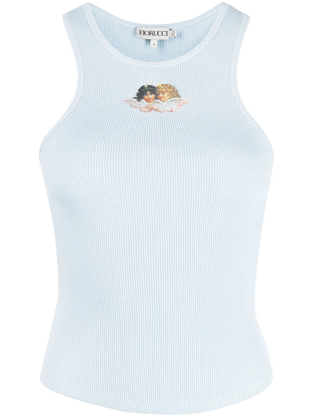 Fiorucci Icon Angels Ribbed Tank Top In Blau ModeSens