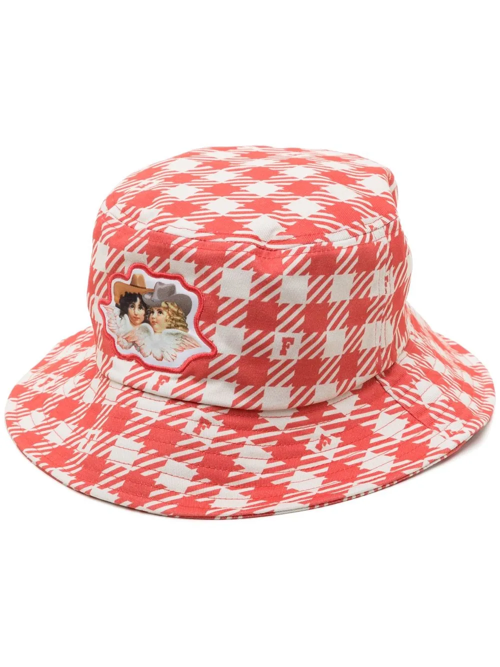 

Fiorucci gorro de pescador Angels con motivo pied de poule - Rojo