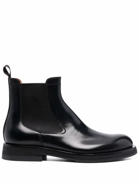 Double-Buckle leather boots
