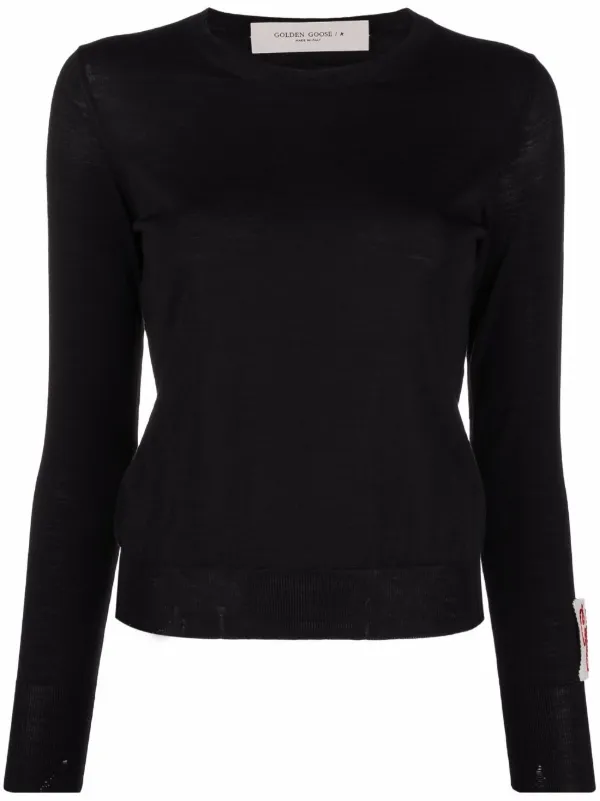 Golden Goose Logo-patch Wool Jumper in Black