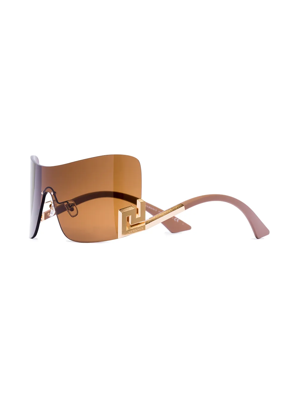 Versace Eyewear Greca zonnebril met shield montuur Beige