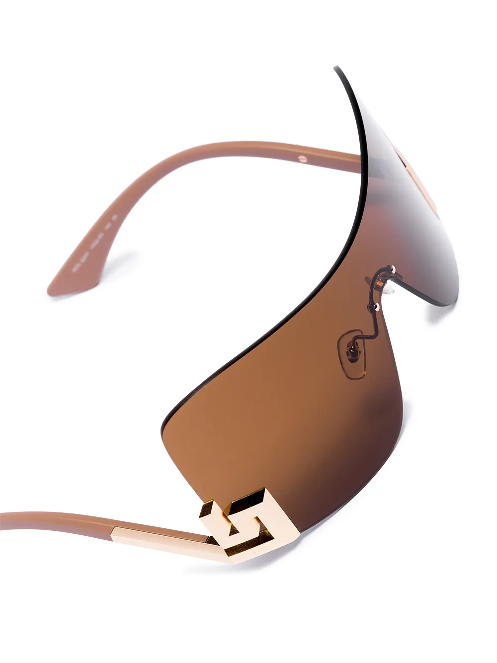 Versace Eyewear Greca zonnebril met shield montuur Beige