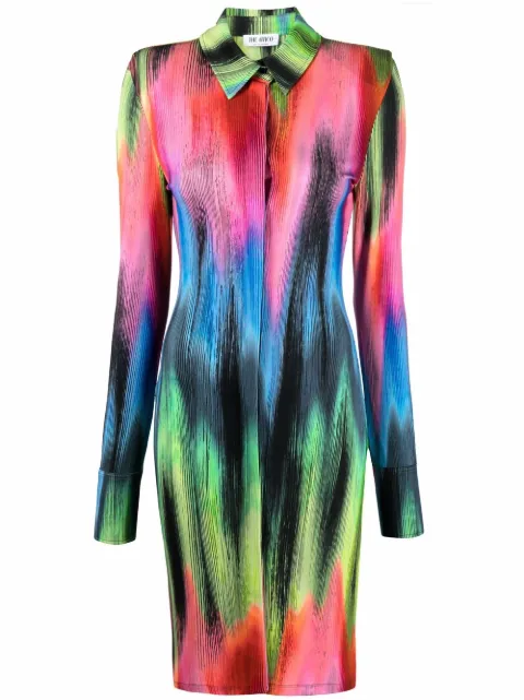 The Attico vestido camisero con estampado gráfico