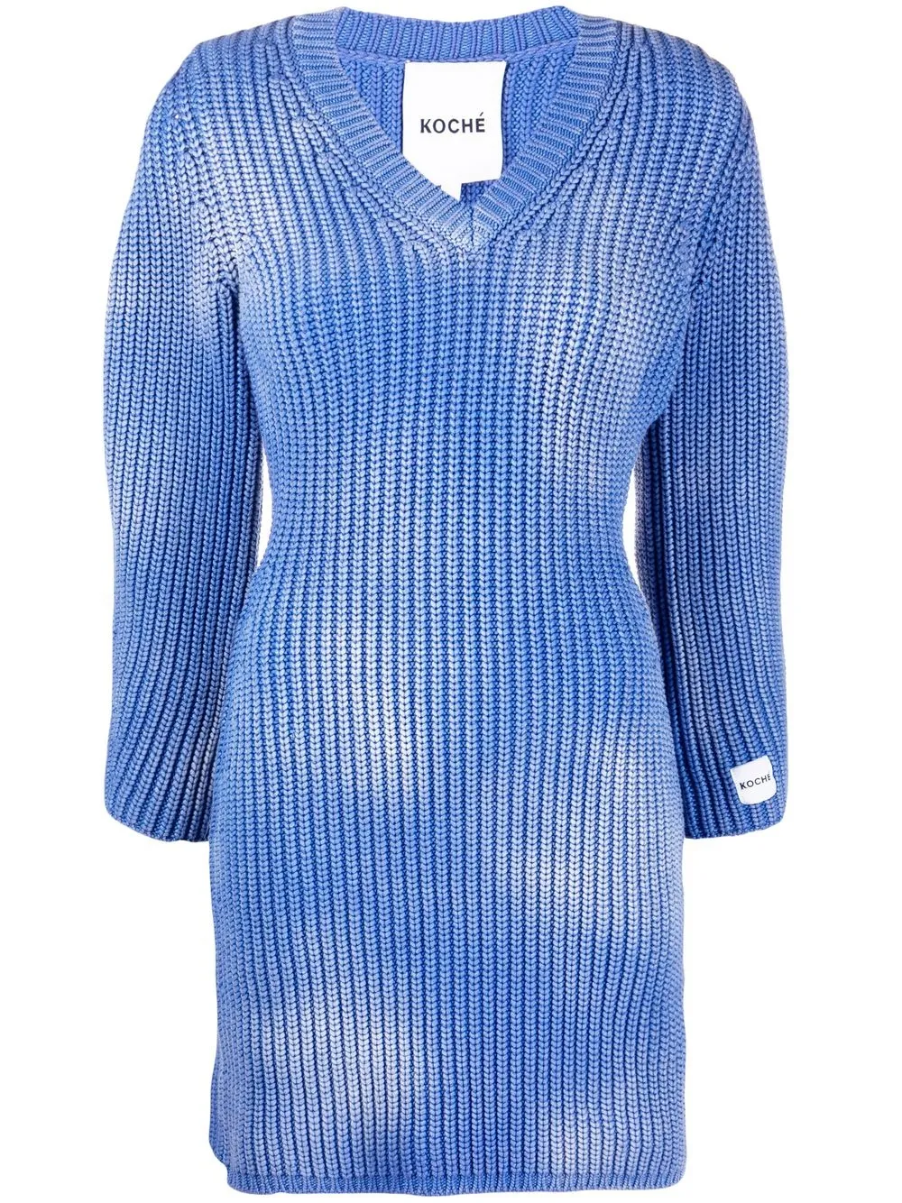 

Koché tie-dye print chunky-knit dress - Blue