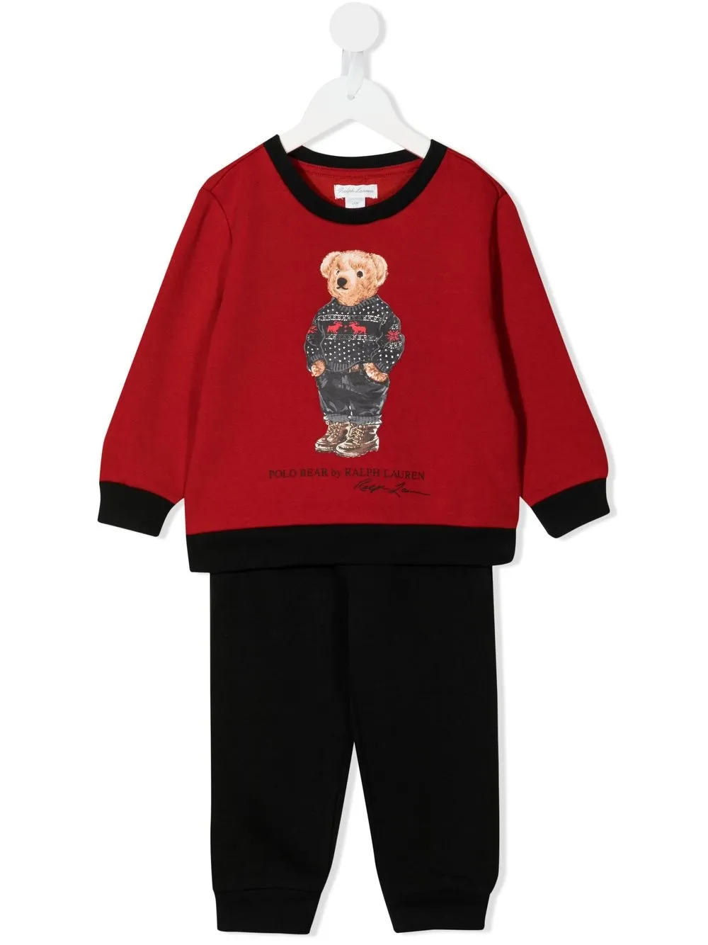 

Ralph Lauren Kids holiday heritage bear jumper set - Red