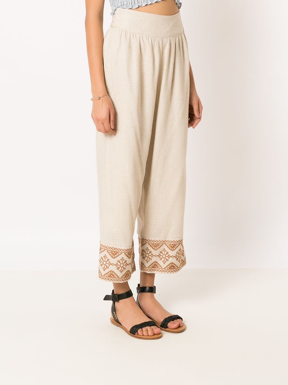 Shop Olympiah Ruched Cropped Top In Neutrals