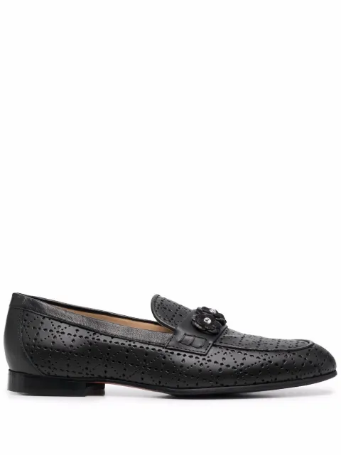 Baldinini floral-appliqué mocassins