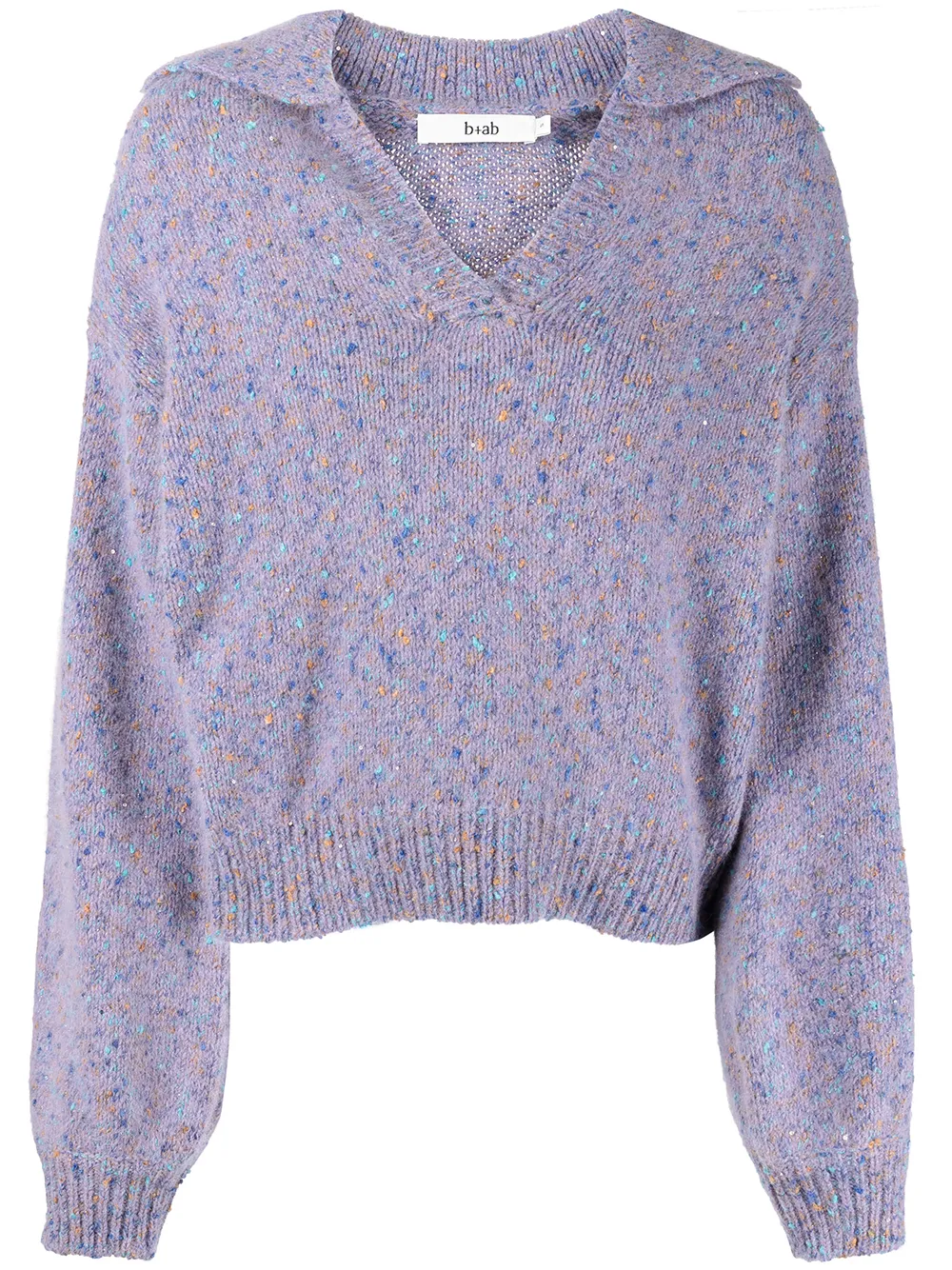 wide collar wool knit sweater