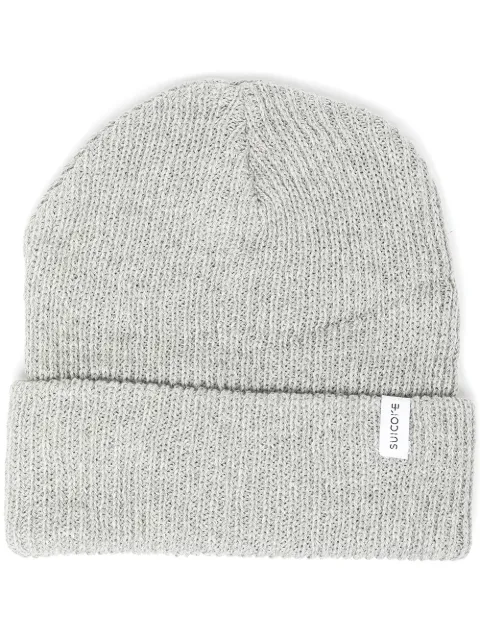 ribbed-knit cotton beanie