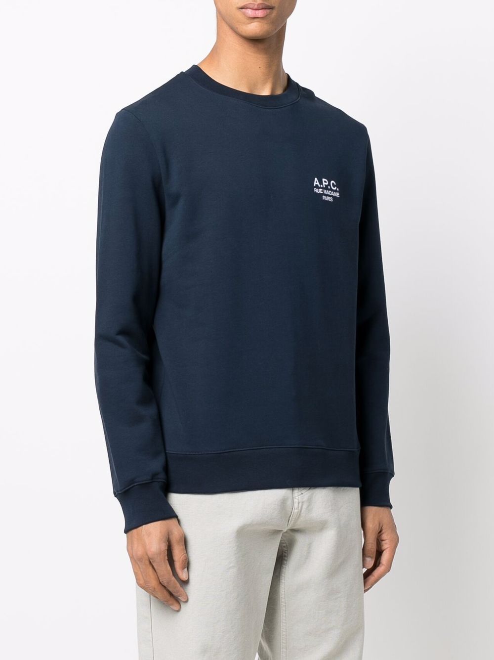 Shop Apc Logo-printed Sweatshirt In Blue