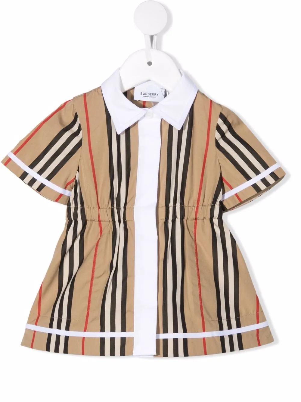 Burberry Kids платье в полоску Icon Stripe с короткими рукавами 28700₽