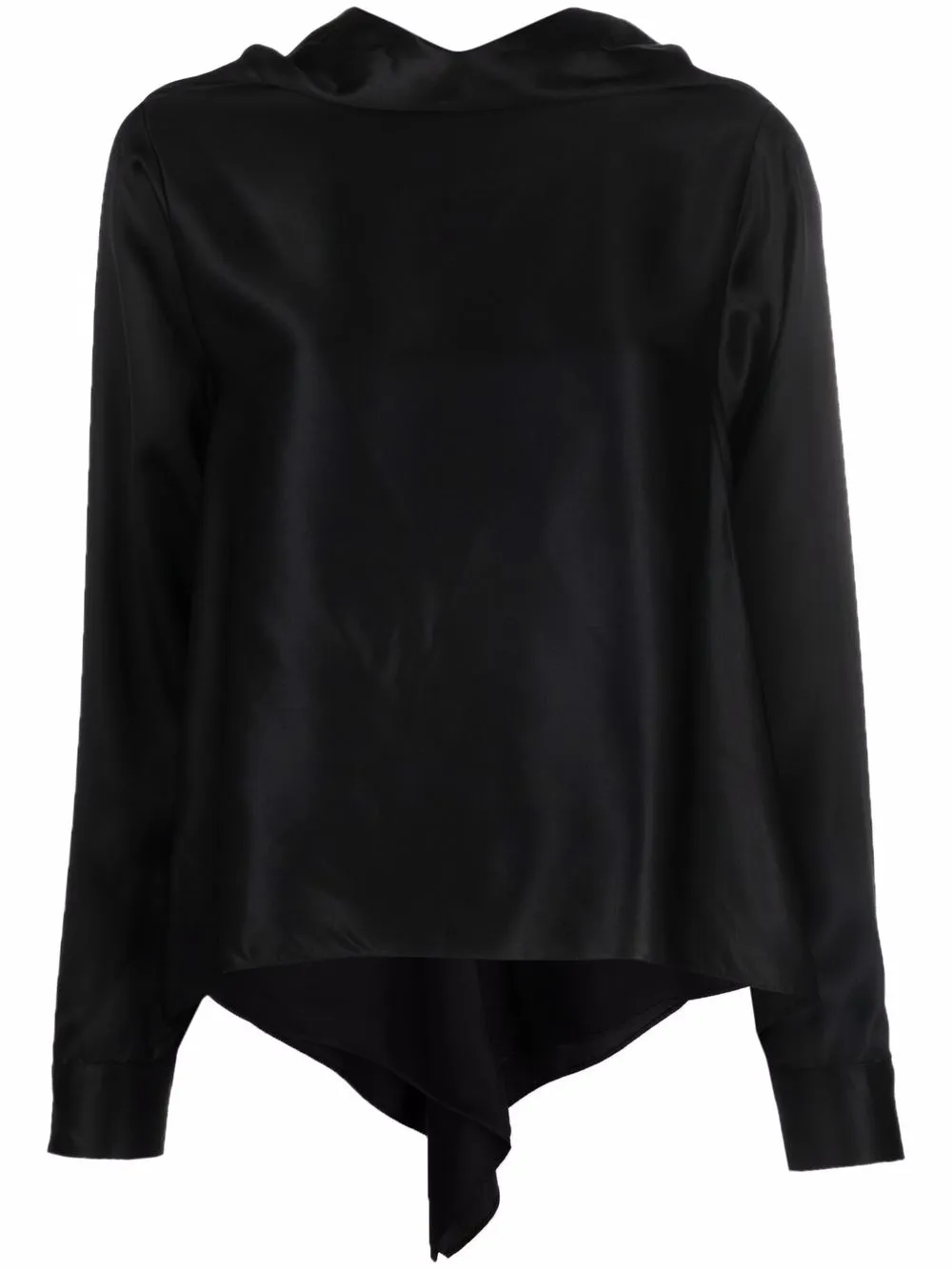 

MM6 Maison Margiela blusa manga larga drapeada - Negro