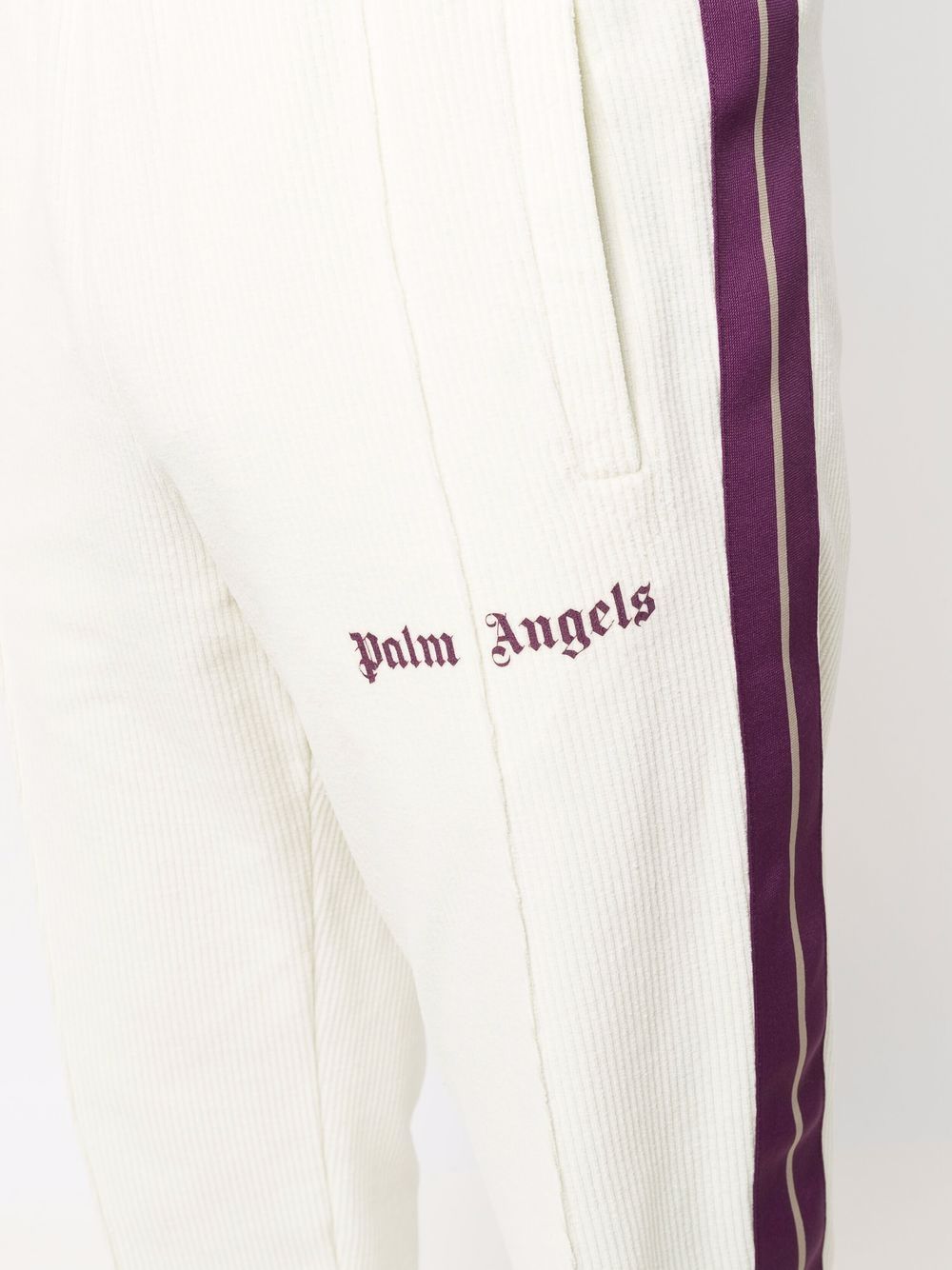 Shop Palm Angels Logo-print Track Pants In Neutrals