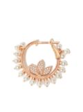 MARIA TASH 18kt rose gold Cornet pearl and diamond hoop earrings - Pink